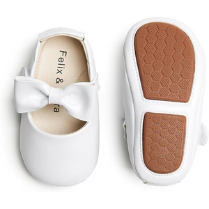 image:imageFelix amp Flora Soft Sole Baby Shoes  Infant Baby Walking Shoes Moccasinss Rubber Sole Crib ShoesB03 White