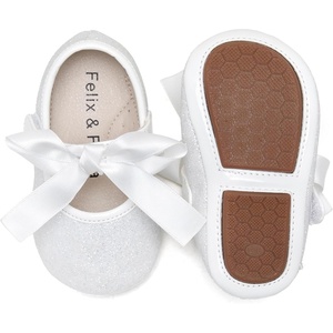 image:imageFelix amp Flora Soft Sole Baby Shoes  Infant Baby Walking Shoes Moccasinss Rubber Sole Crib ShoesB18 White