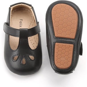 image:imageFelix amp Flora Soft Sole Baby Shoes  Infant Baby Walking Shoes Moccasinss Rubber Sole Crib ShoesB22black