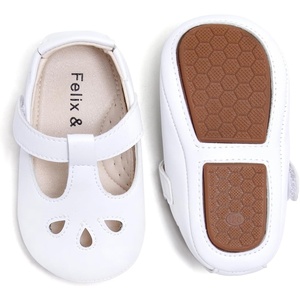 image:imageFelix amp Flora Soft Sole Baby Shoes  Infant Baby Walking Shoes Moccasinss Rubber Sole Crib ShoesB22white