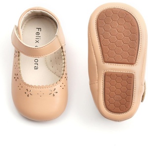 image:imageFelix amp Flora Soft Sole Baby Shoes  Infant Baby Walking Shoes Moccasinss Rubber Sole Crib ShoesB8717nude