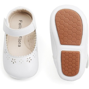 image:imageFelix amp Flora Soft Sole Baby Shoes  Infant Baby Walking Shoes Moccasinss Rubber Sole Crib ShoesB8717white