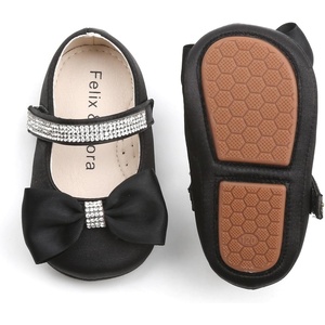 image:imageFelix amp Flora Soft Sole Baby Shoes  Infant Baby Walking Shoes Moccasinss Rubber Sole Crib ShoesB8718black