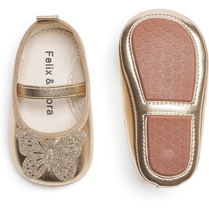 image:imageFelix amp Flora Soft Sole Baby Shoes  Infant Baby Walking Shoes Moccasinss Rubber Sole Crib ShoesB8731gold