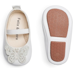 image:imageFelix amp Flora Soft Sole Baby Shoes  Infant Baby Walking Shoes Moccasinss Rubber Sole Crib ShoesB8731white