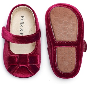 image:imageFelix amp Flora Soft Sole Baby Shoes  Infant Baby Walking Shoes Moccasinss Rubber Sole Crib ShoesBn41burgundy