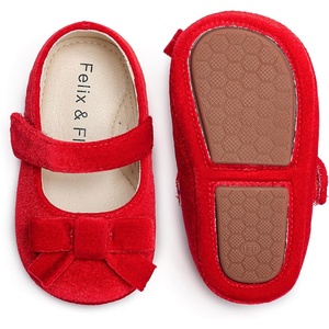 image:imageFelix amp Flora Soft Sole Baby Shoes  Infant Baby Walking Shoes Moccasinss Rubber Sole Crib ShoesBn41red