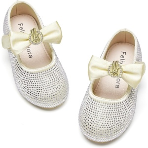 image:imageFelix amp Flora Toddler Flower Girl Dress Shoes  Baby Girl Ballet Mary Jane Flats for Party School WeddingBf08s Gold