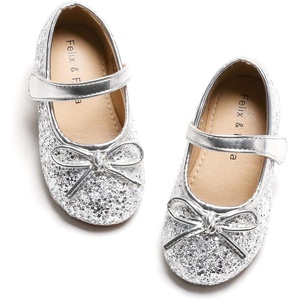 image:imageFelix amp Flora Toddler Flower Girl Dress Shoes  Girl Ballet Flats Party School Shoes WeddingB802glitter Silver