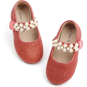 image:imageFelix amp Flora Toddler Flower Girl Dress Shoes  Girl Ballet Flats Party School Shoes WeddingB873glitter Red