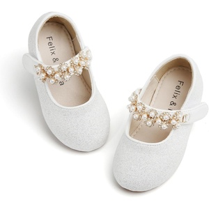 image:imageFelix amp Flora Toddler Flower Girl Dress Shoes  Girl Ballet Flats Party School Shoes WeddingB873glitter White