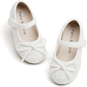 image:imageFelix amp Flora Toddler Flower Girl Dress Shoes  Girl Ballet Flats Party School Shoes WeddingB880glitter White