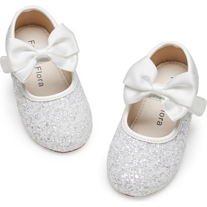 image:imageFelix amp Flora Toddler Girl Dress Shoes  Flower Girl Ballet Flats School Wedding PartyB903glitter White
