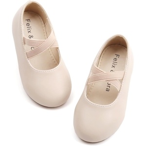 image:imageFelix amp Flora Toddler Girl Dress Shoes  Flower Girl Ballet Mary Jane Flats Party School WeddingB869fl Beige