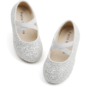 image:imageFelix amp Flora Toddler Girl Dress Shoes  Flower Girl Ballet Mary Jane Flats Party School WeddingB869glitter White