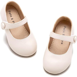 image:imageFelix amp Flora Toddler Girl Dress Shoes  Flower Girl Ballet Mary Jane Flats Party School WeddingB876fl Beige