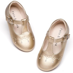 image:imageFelix amp Flora Toddler Little Girl Flat Oxfords Dress Shoes  Mary Jane Princess for Girl Party School ShoesB415gold