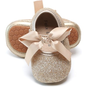 image:imageSoft Sole Baby Dress Shoes  Infant Baby Walking Shoes Moccasinss Rubber Sole Crib ShoesB10gold