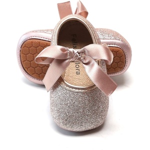 image:imageSoft Sole Baby Dress Shoes  Infant Baby Walking Shoes Moccasinss Rubber Sole Crib ShoesB10pink