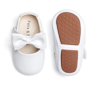image:imageSoft Sole Baby Dress Shoes  Infant Baby Walking Shoes Moccasinss Rubber Sole Crib ShoesB15white