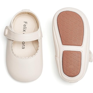 image:imageSoft Sole Baby Dress Shoes  Infant Baby Walking Shoes Moccasinss Rubber Sole Crib ShoesB8725beige