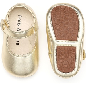image:imageSoft Sole Baby Dress Shoes  Infant Baby Walking Shoes Moccasinss Rubber Sole Crib ShoesB8725bright Gold