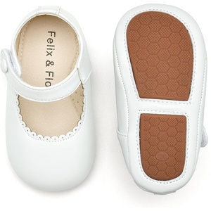 image:imageSoft Sole Baby Dress Shoes  Infant Baby Walking Shoes Moccasinss Rubber Sole Crib ShoesB8725white