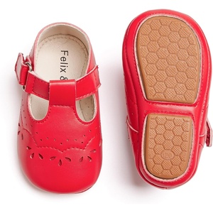 image:imageSoft Sole Baby Dress Shoes  Infant Baby Walking Shoes Moccasinss Rubber Sole Crib ShoesB8726red