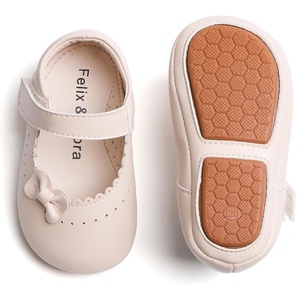 image:imageSoft Sole Baby Dress Shoes  Infant Baby Walking Shoes Moccasinss Rubber Sole Crib ShoesB8727beige
