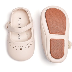 image:imageSoft Sole Baby Dress Shoes  Infant Baby Walking Shoes Moccasinss Rubber Sole Crib ShoesB8728beige