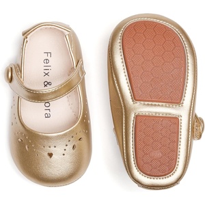 image:imageSoft Sole Baby Dress Shoes  Infant Baby Walking Shoes Moccasinss Rubber Sole Crib ShoesB8728gold