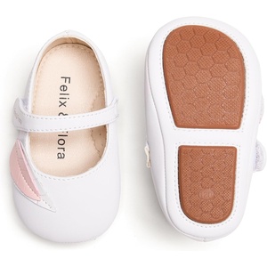 image:imageSoft Sole Baby Dress Shoes  Infant Baby Walking Shoes Moccasinss Rubber Sole Crib ShoesB8729white