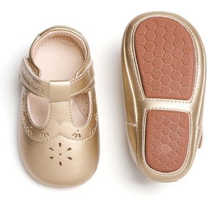 image:imageSoft Sole Baby Dress Shoes  Infant Baby Walking Shoes Moccasinss Rubber Sole Crib ShoesB8730gold