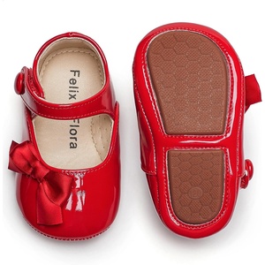 image:imageSoft Sole Baby Dress Shoes  Infant Baby Walking Shoes Moccasinss Rubber Sole Crib ShoesBn36red