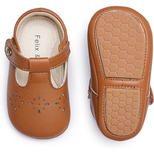 image:imageSoft Sole Baby Dress Shoes  Infant Baby Walking Shoes Moccasinss Rubber Sole Crib ShoesBn40brown