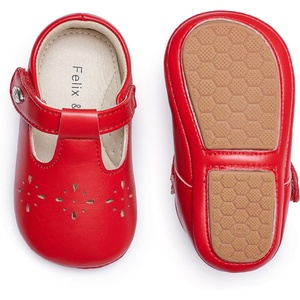image:imageSoft Sole Baby Dress Shoes  Infant Baby Walking Shoes Moccasinss Rubber Sole Crib ShoesBn40red