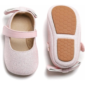 image:imageSoft Sole Baby Shoes  Infant Baby Walking Shoes Moccasins Rubber Sole Crib ShoesB05glitter Light Pink
