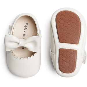 image:imageSoft Sole Baby Shoes  Infant Baby Walking Shoes Moccasins Rubber Sole Crib ShoesB23ivory White