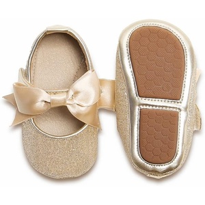 image:imageSoft Sole Baby Shoes  Infant Baby Walking Shoes Moccasins Rubber Sole Crib ShoesB6638gold