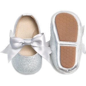 image:imageSoft Sole Baby Shoes  Infant Baby Walking Shoes Moccasins Rubber Sole Crib ShoesB6638silver