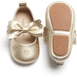 image:imageSoft Sole Baby Shoes  Infant Baby Walking Shoes Moccasins Rubber Sole Crib ShoesB8529gold