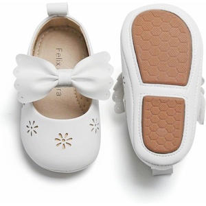 image:imageSoft Sole Baby Shoes  Infant Baby Walking Shoes Moccasins Rubber Sole Crib ShoesB8529white