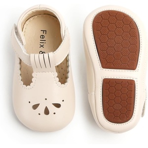 image:imageSoft Sole Baby Shoes  Infant Baby Walking Shoes Moccasins Rubber Sole Crib ShoesB8710beige