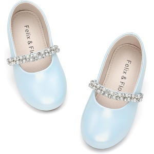 image:imageFelix amp Flora Girls Toddler Little Ballet Shoes  Flower Girls Mary Jane Flats Dress Shoes Party WeddingB862pearl Blue