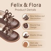 image:imageFelix amp Flora Toddler Little Girl Mary Jane Dress Shoes  Ballet Flats for Easter Flower Girl Party School ShoesB433brown