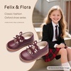 image:imageFelix amp Flora Toddler Little Girl Mary Jane Dress Shoes  Ballet Flats for Easter Flower Girl Party School ShoesB433burgundy