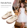 image:imageFelix amp Flora Toddler Little Girl Mary Jane Dress Shoes  Ballet Flats for Easter Flower Girl Party School ShoesB440beige