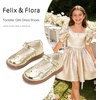 image:imageFelix amp Flora Toddler Little Girl Mary Jane Dress Shoes  Ballet Flats for Easter Flower Girl Party School ShoesB440bright Gold