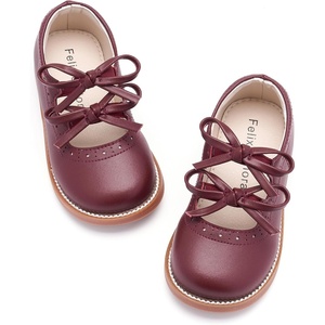 image:imageFelix amp Flora Toddler Little Girl Mary Jane Dress Shoes  Ballet Flats for Easter Flower Girl Party School ShoesB433burgundy