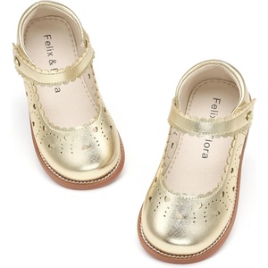 image:imageFelix amp Flora Toddler Little Girl Mary Jane Dress Shoes  Ballet Flats for Easter Flower Girl Party School ShoesB440bright Gold